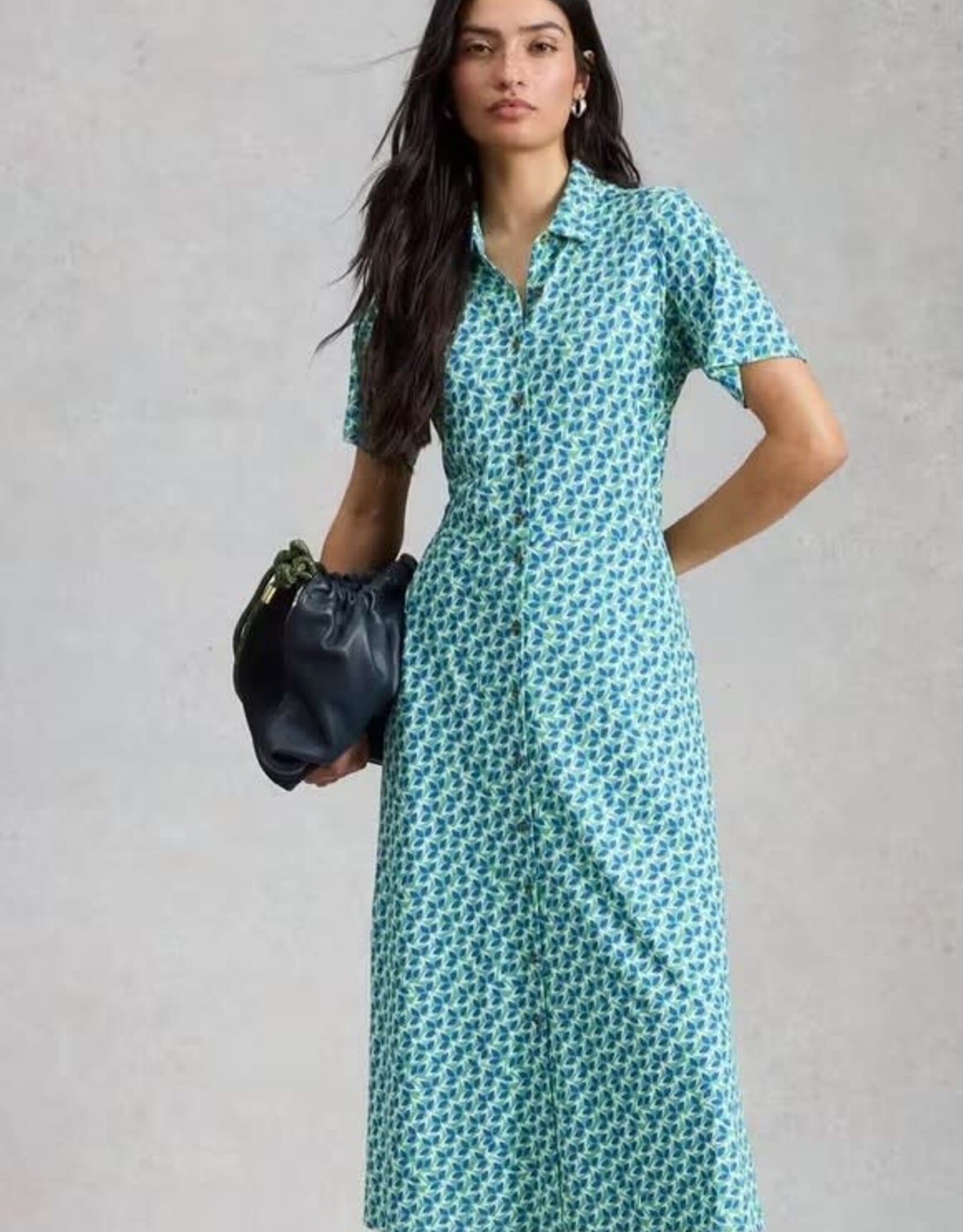 White Stuff Rua Shirt Dress Blue/Green