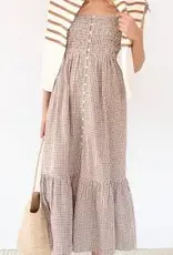 Marea  Celine Dress Mocha Gingham