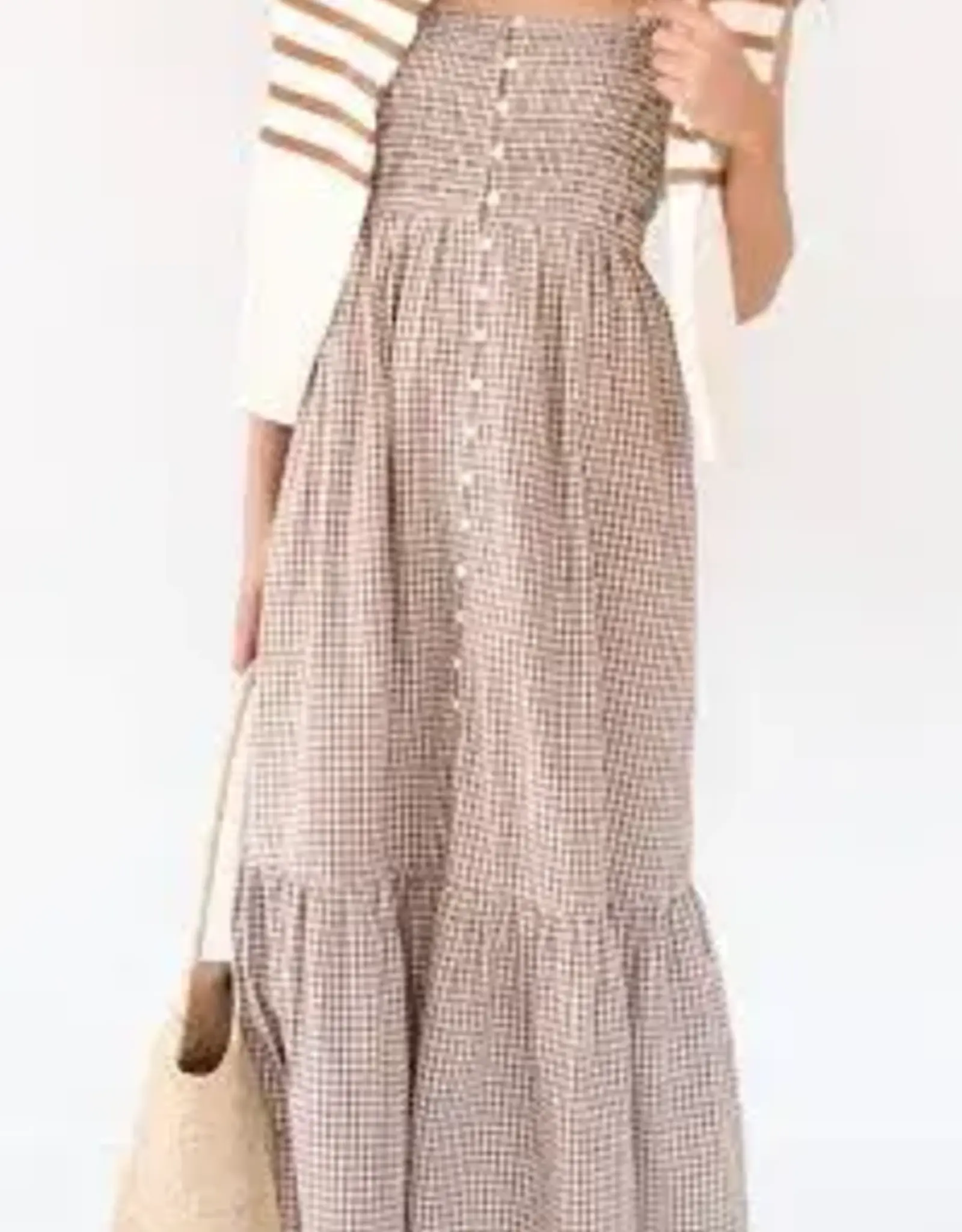 Marea  Celine Dress Mocha Gingham