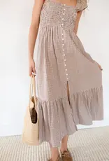 Marea  Celine Dress Mocha Gingham