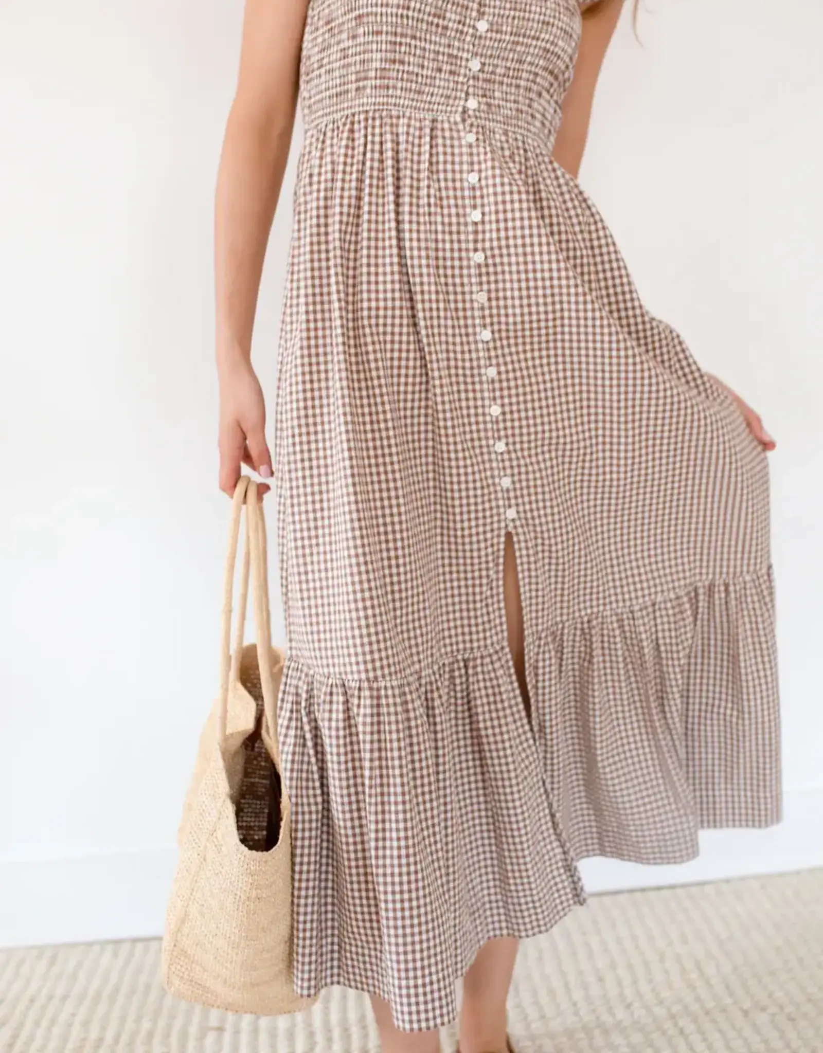 Marea  Celine Dress Mocha Gingham