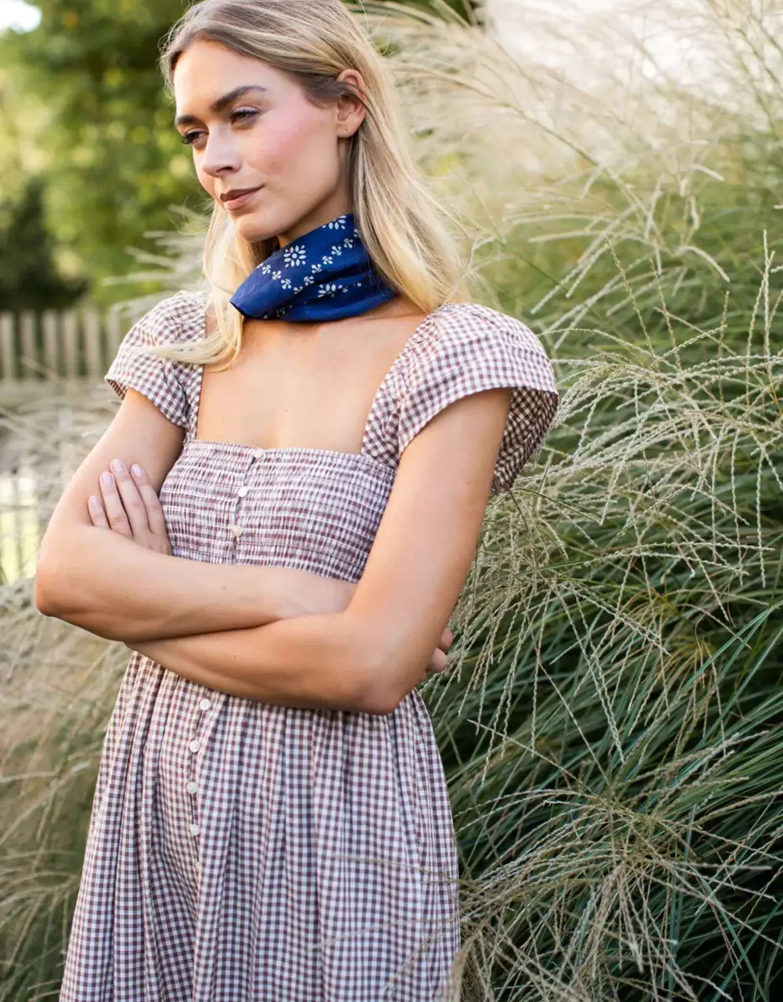 Marea  Celine Dress Mocha Gingham