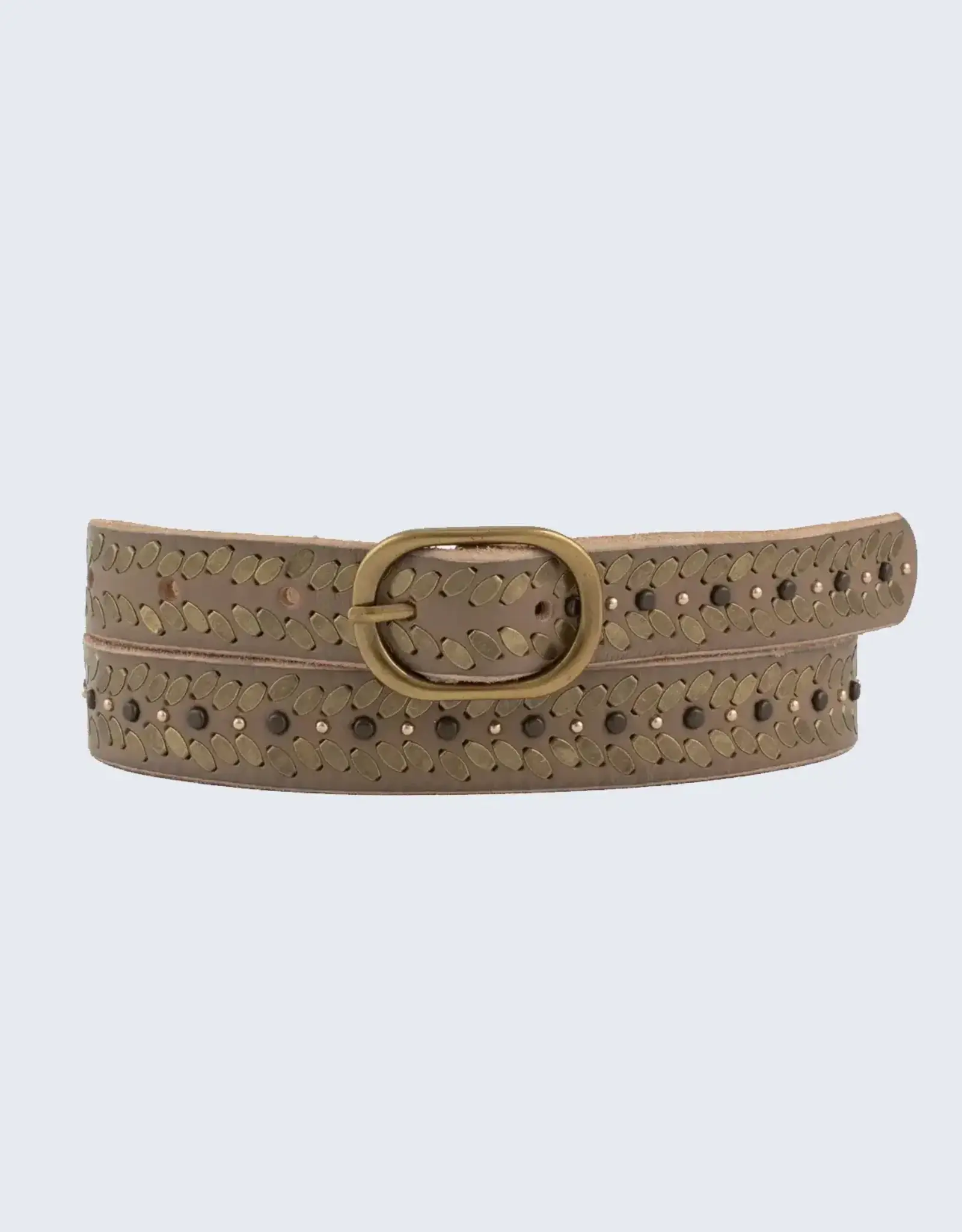 Amsterdam Heritage Aurelia Studded Belt Taupe