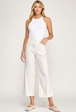 Level 99  Anabelle Wide Leg Navy Stripe