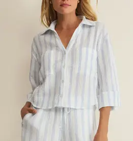 Z Supply Helena Cropped Striped Shirt