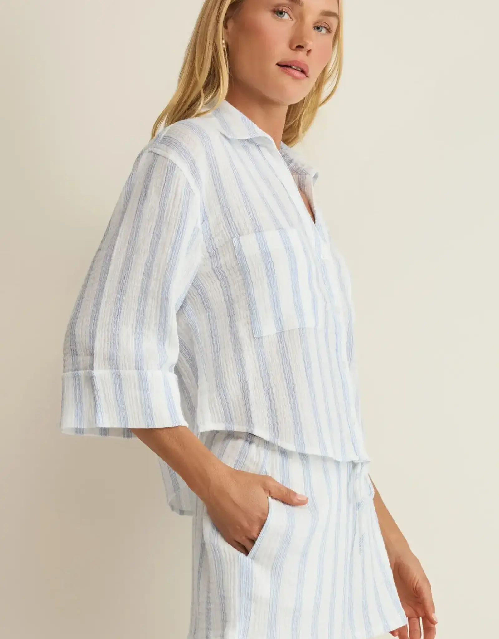 Z Supply  Helena Cropped Striped Shirt