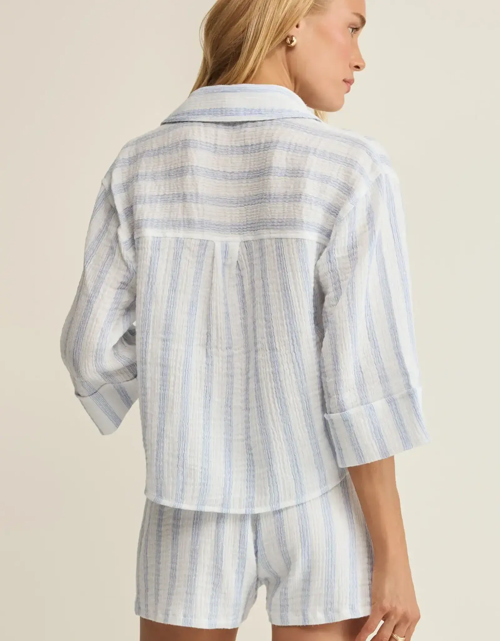 Z Supply  Helena Cropped Striped Shirt