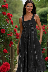 Inizio  Deco Linen Dress Black Print