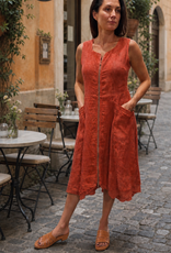 Inizio  Linen Short Zip Dress Terra