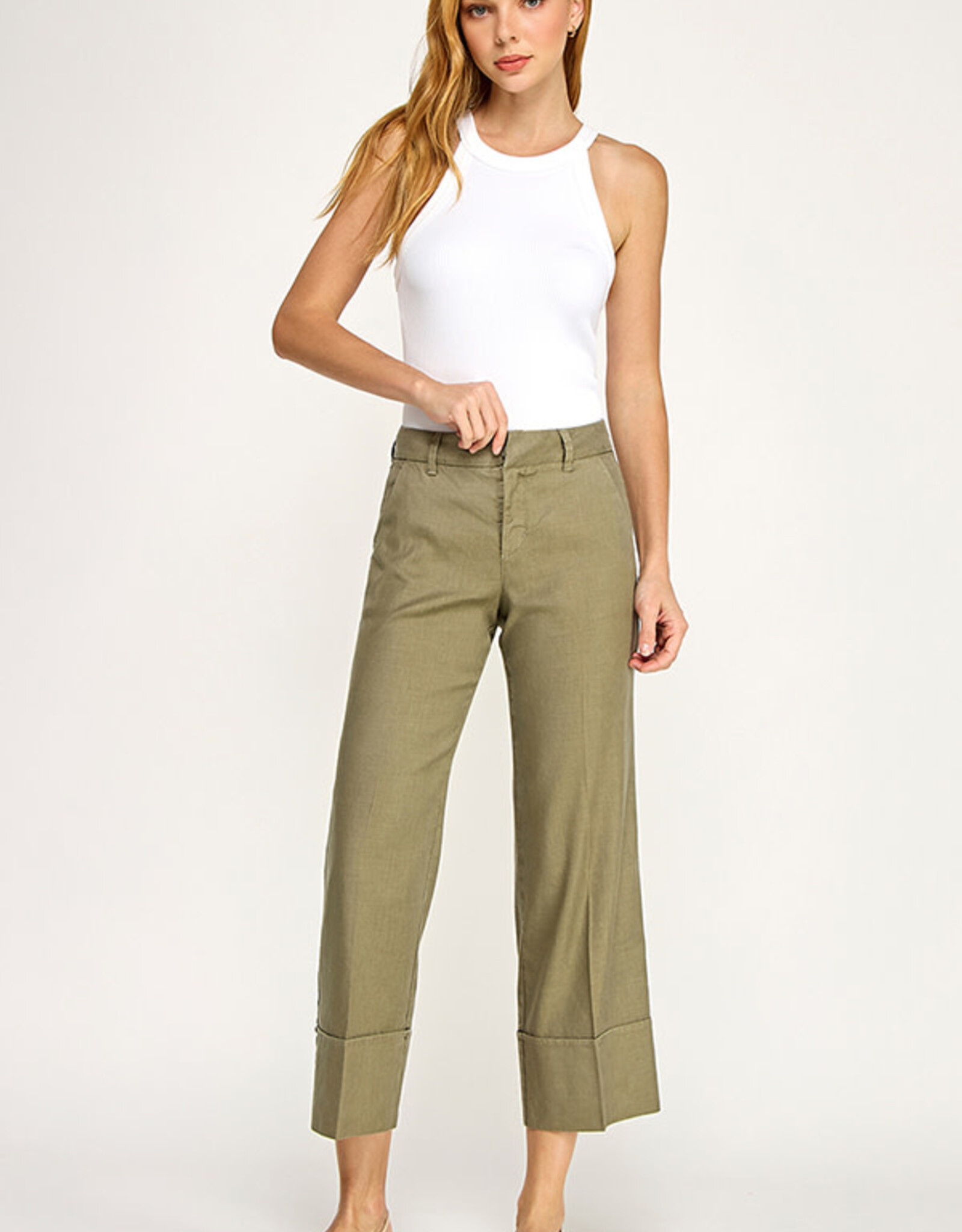 Level 99  Lauren Cuffed Trouser Willow