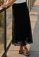 Karen Kane  Lace Midi Skirt Black