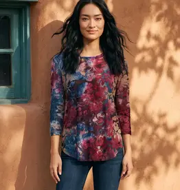 Karen Kane Burnout Shirttail Top Wine