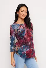 Karen Kane  Burnout Shirttail Top Wine