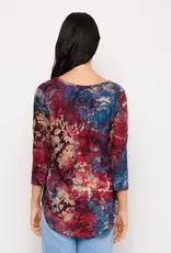 Karen Kane  Burnout Shirttail Top Wine