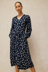 White Stuff Leah Midi Dress Navy Dot