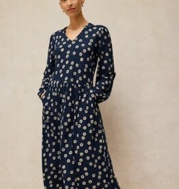 White Stuff Leah Midi Dress Navy Dot