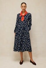 White Stuff Leah Midi Dress Navy Dot