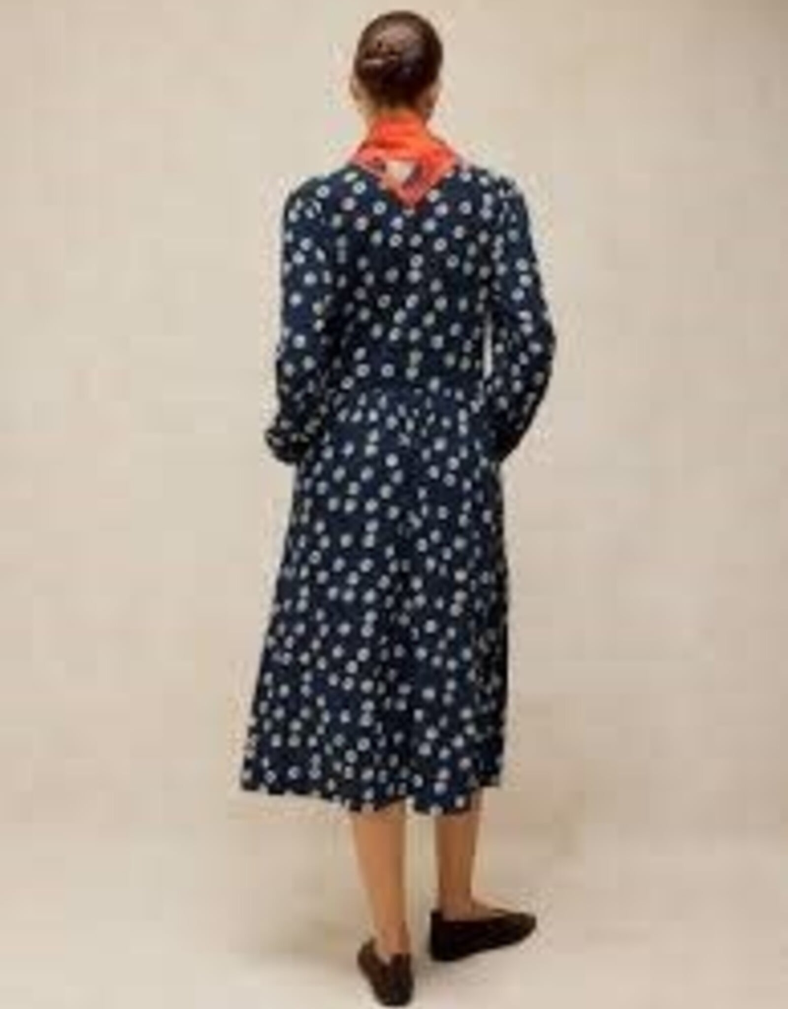White Stuff Leah Midi Dress Navy Dot