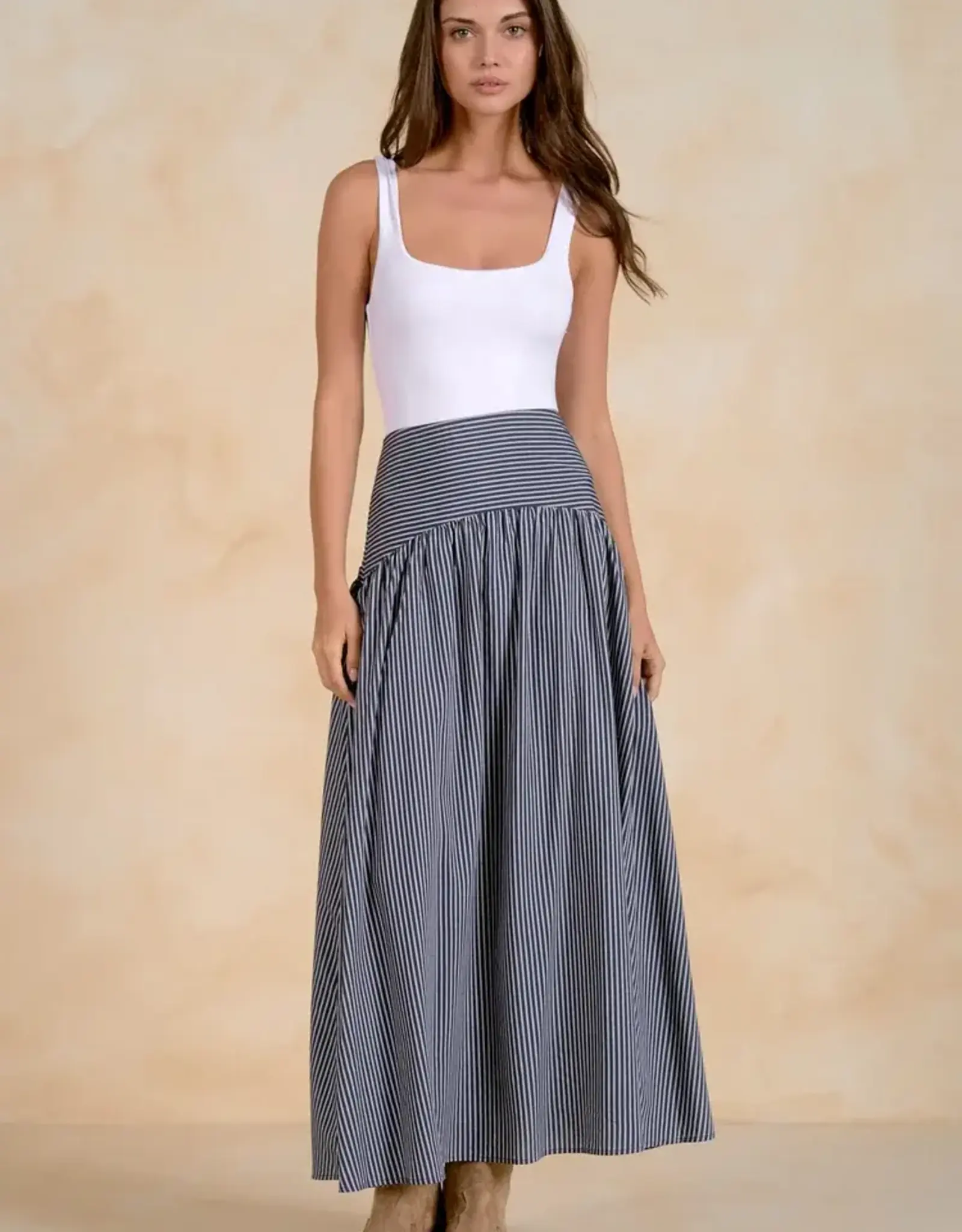 Maxi Skirt Navy Stripe