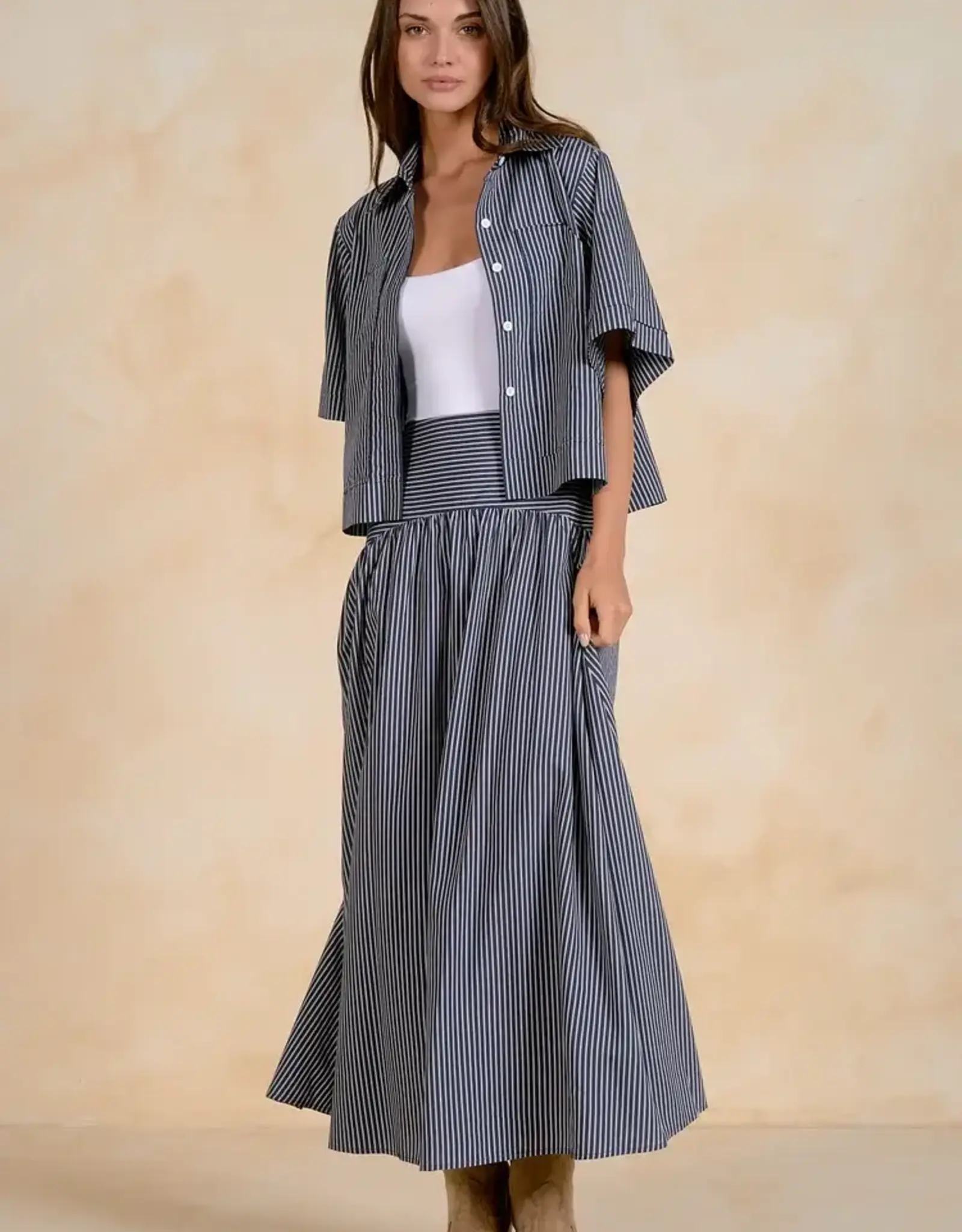 Maxi Skirt Navy Stripe