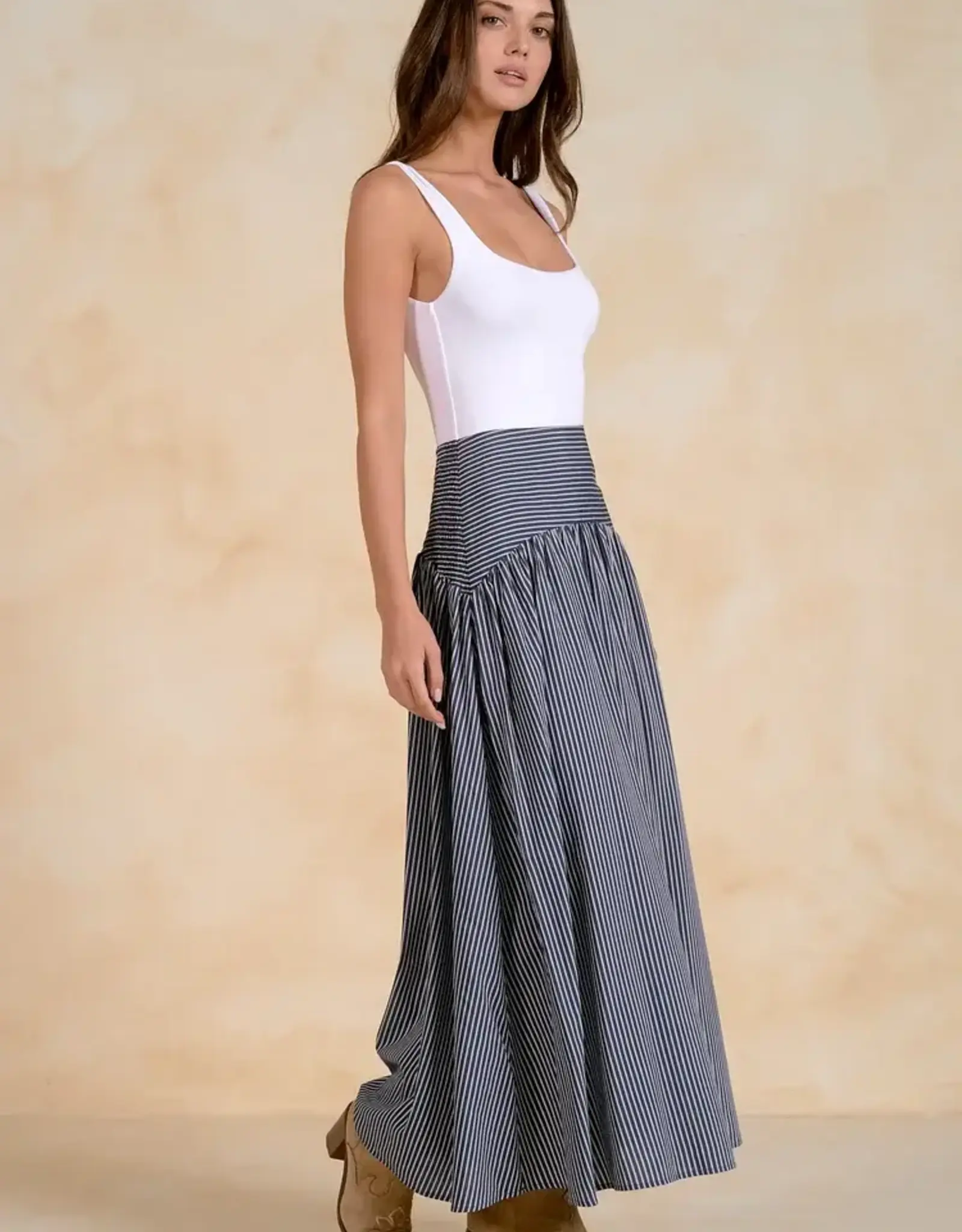 Maxi Skirt Navy Stripe