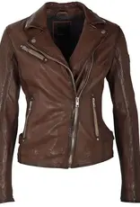Mauritius  Sofia Leather Moto Jacket Brown