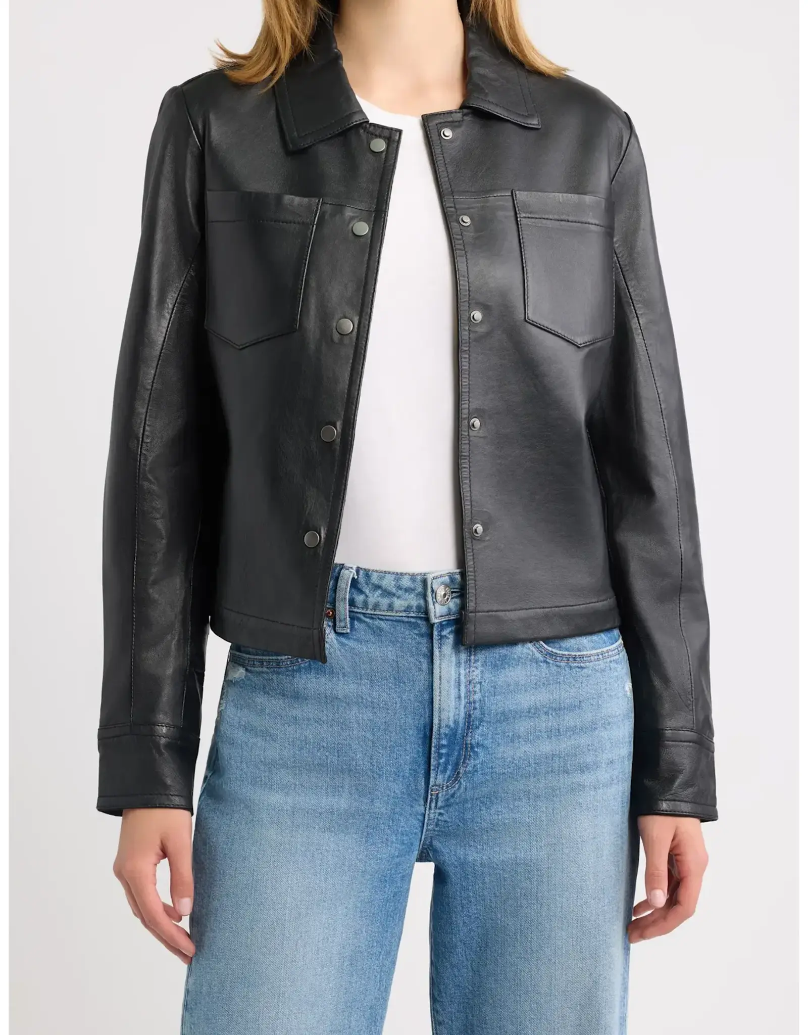 Mauritius  Lefei Bonded Leather Jacket Black