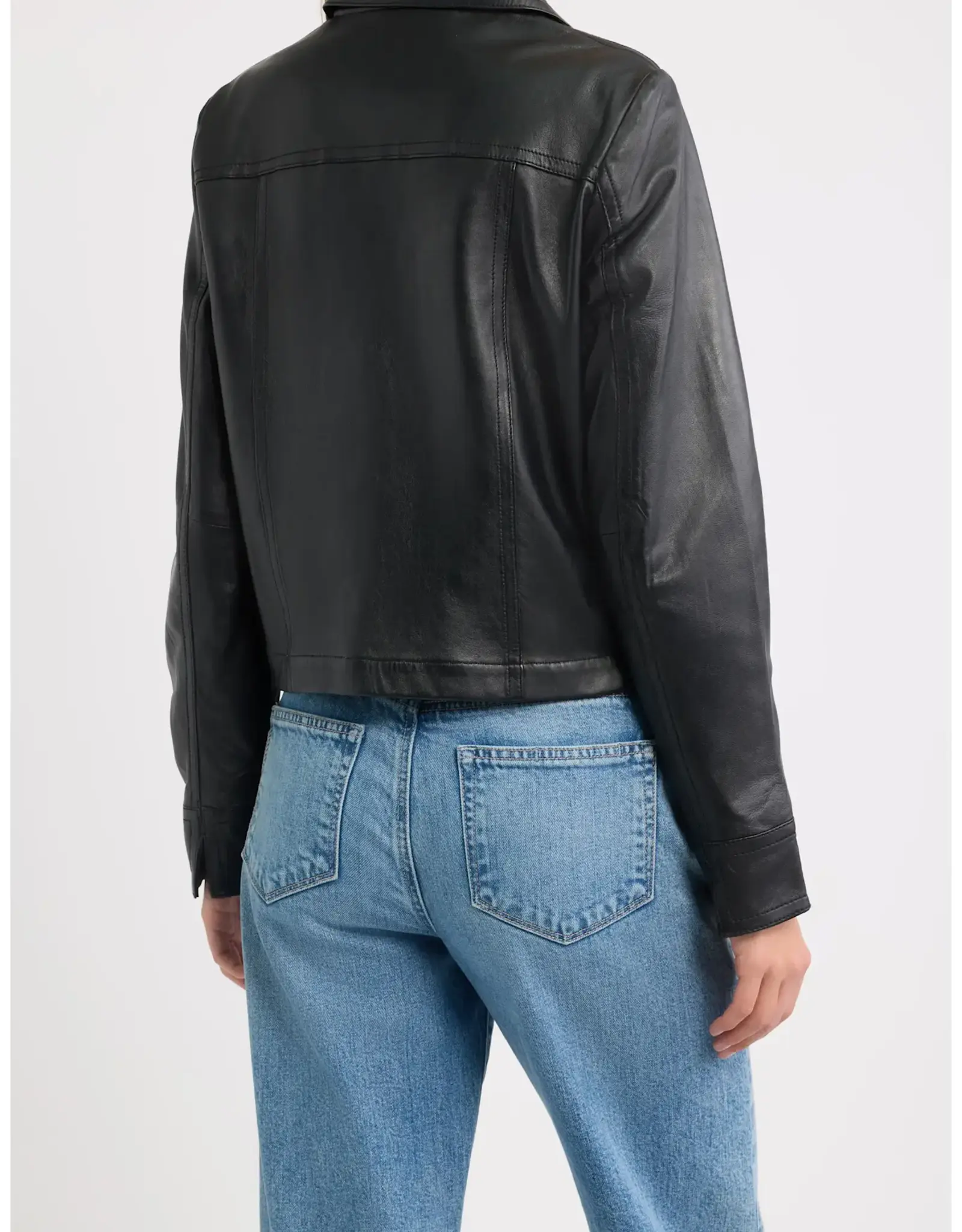 Mauritius  Lefei Bonded Leather Jacket Black
