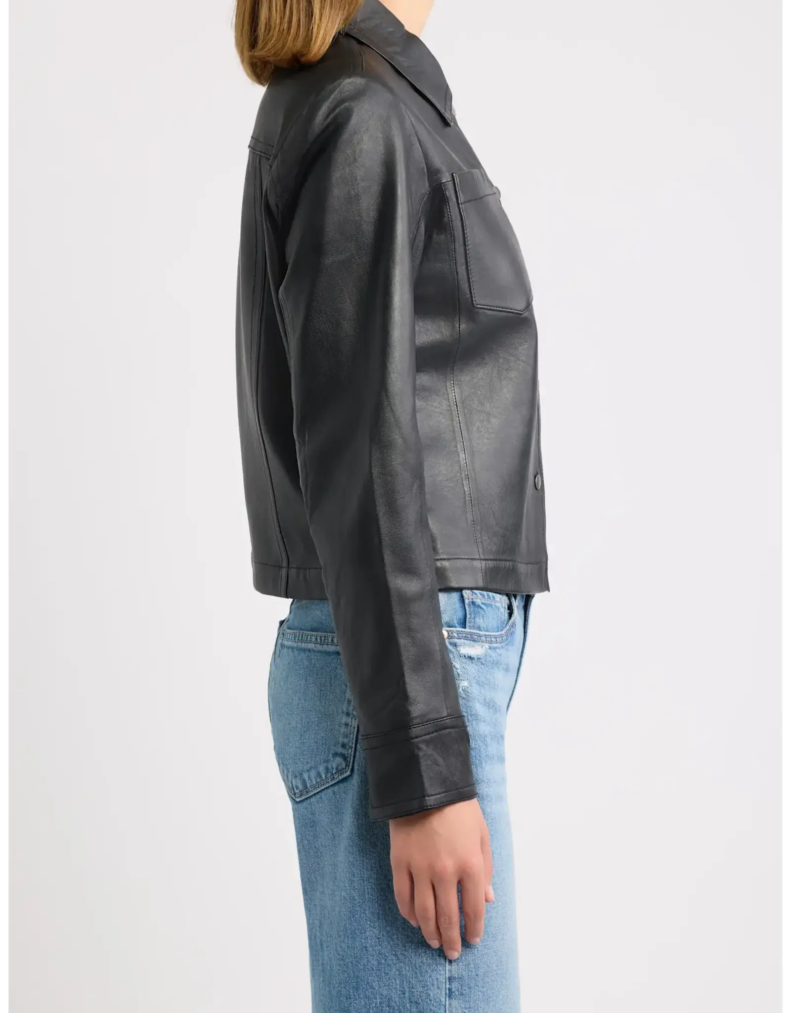 Mauritius  Lefei Bonded Leather Jacket Black