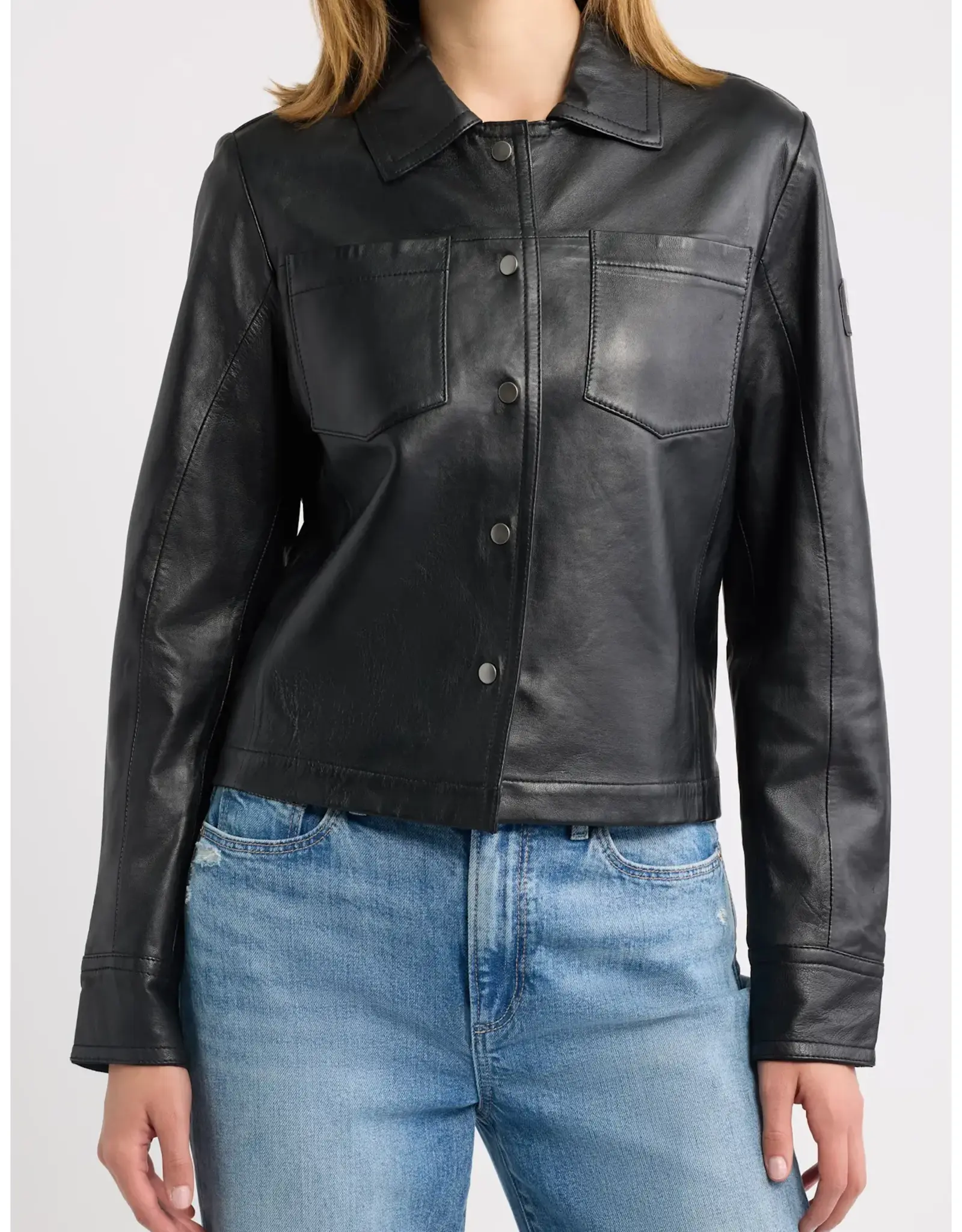 Mauritius  Lefei Bonded Leather Jacket Black