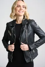 Mauritius  Sofia Leather Moto Jacket Black