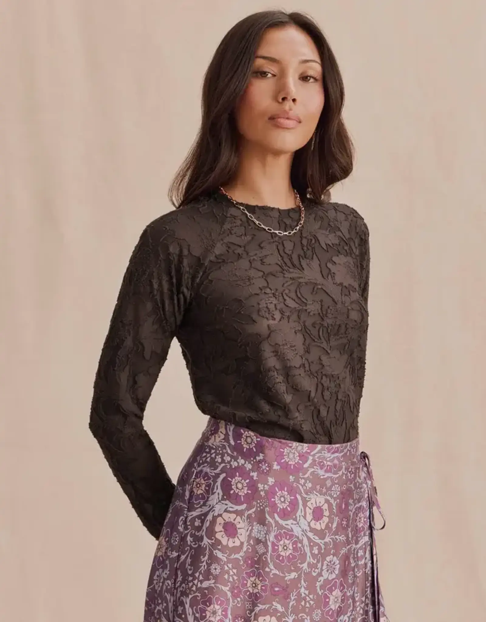 Splendid  Cecelia Long Sleeve Floral Tee