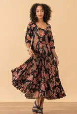 Trade Cloth  Santa Fe Dress 3/4 Meena Kari Dress Black