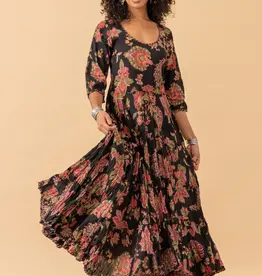 Trade Cloth Santa Fe Dress 3/4 Meena Kari  Black