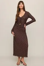 Z Supply  Eda Polka Dot Mesh Skirt Chocolate