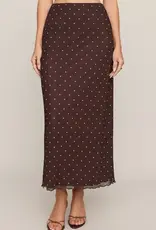 Z Supply  Eda Polka Dot Mesh Skirt Chocolate