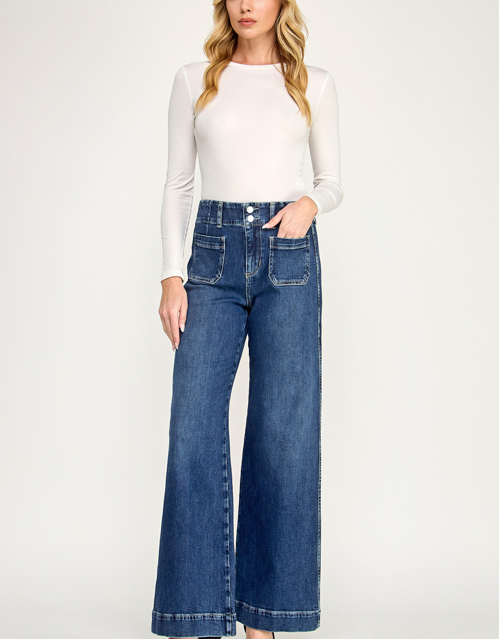 Level 99  Harper Wide Leg Jeans Baja