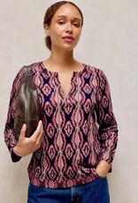 White Stuff  Weaver Notch Neck Ikat Blouse