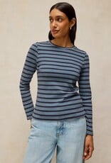 White Stuff  Sadie Blue Stripe Long Sleeve Tee