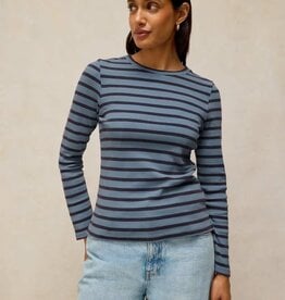White Stuff Sadie Blue Stripe Long Sleeve Tee