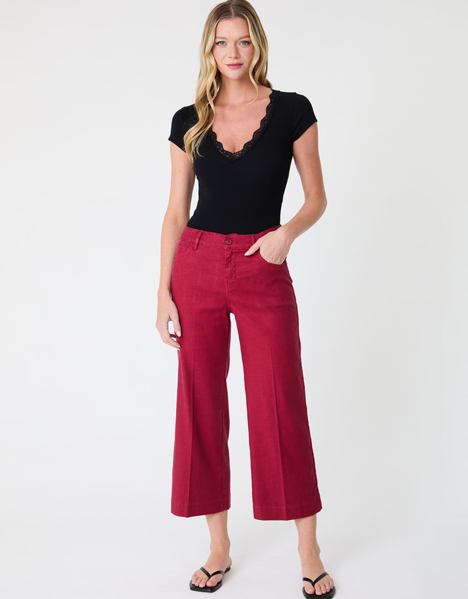 Level 99  Anabelle Crop Pants Ruby