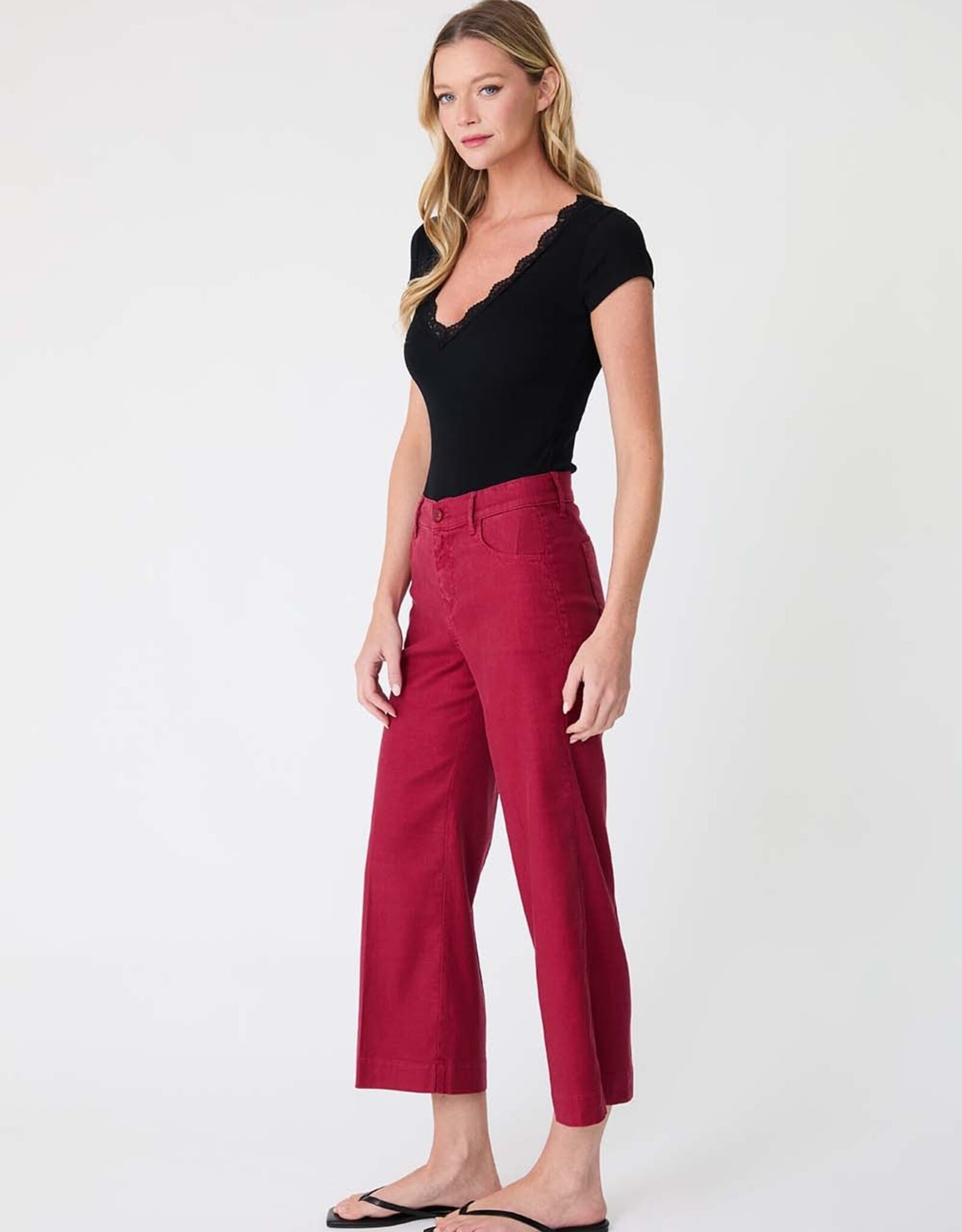 Level 99  Anabelle Crop Pants Ruby