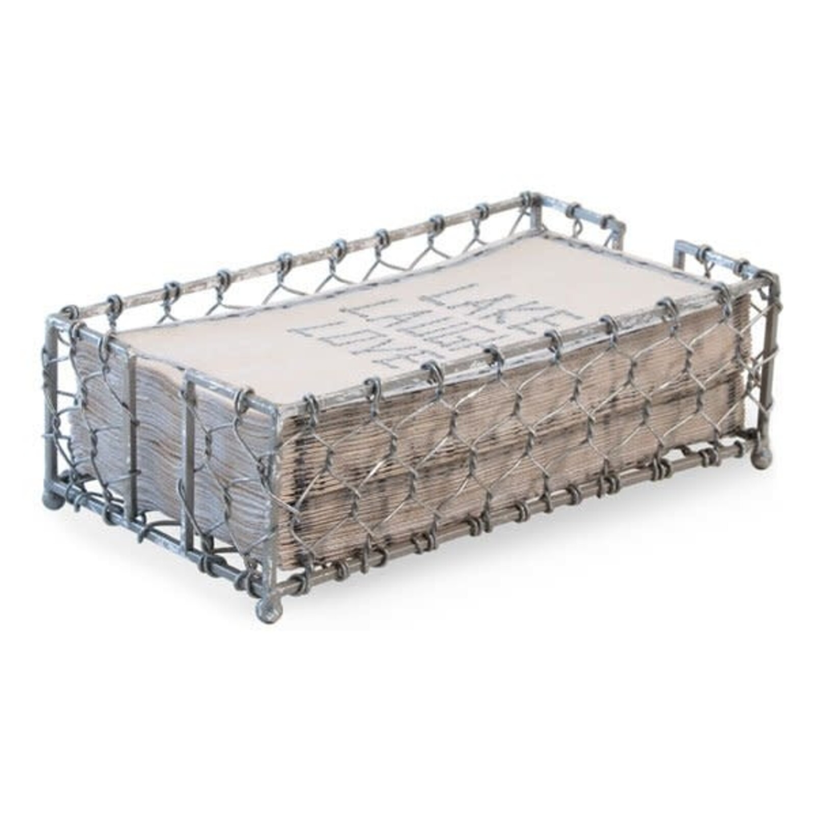 Chicken Wire Guest Towel Silver Foil Caddy loading=