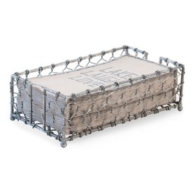 Chicken Wire Guest Towel Silver Foil Caddy