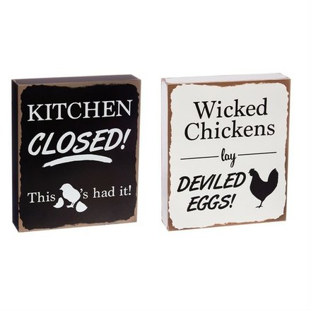 Evergreen Enterprises Wooden Block Wicked Chickens 3WP167