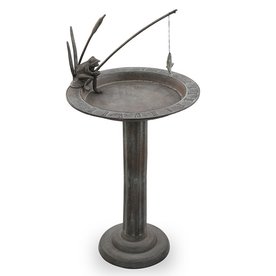 SPI Fishing Frog Sundial / Birdbath   41030