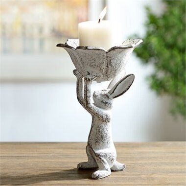 SPI Bunny with Flower Candleholder   64027