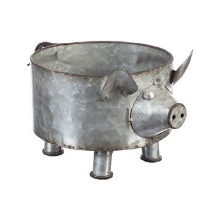 Evergreen Enterprises Metal Planter, Pig