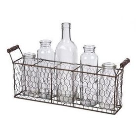 Evergreen Enterprises Wire Basket with 5 Bottles