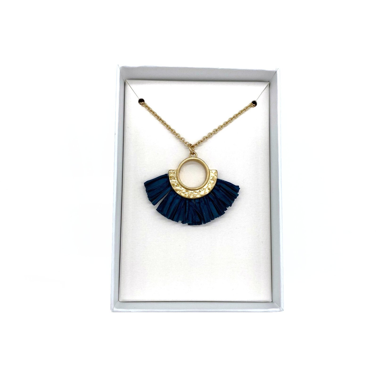 Simply Noelle Raffia  Short Necklace NECK5110VCSTeal loading=